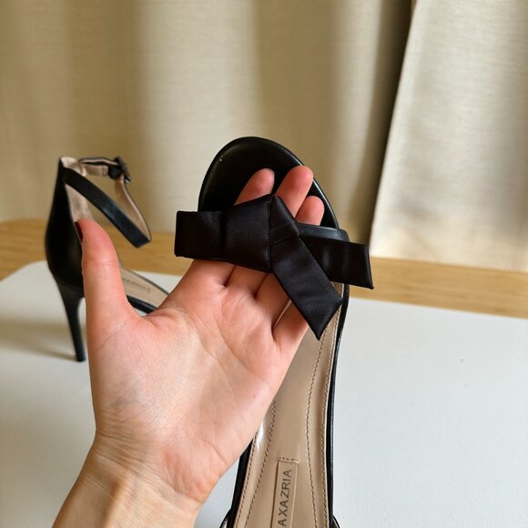 BCBGMAXAZRIA Black Bow Ankle Strap Heels - Picture 5 of 8